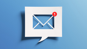 Email icon with 1 unread email notification.