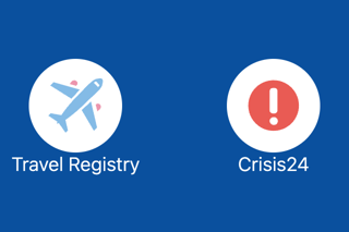 Travel Registry and Crisis24 icons