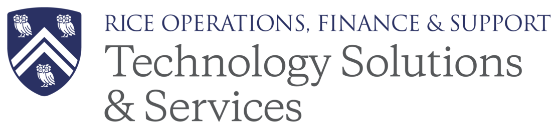Rice Operations, Finance and Support Technology Solutions and Services Logo - stacked, two colors